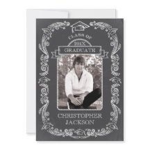 Chalkboard Photo Studenten-inbjudan