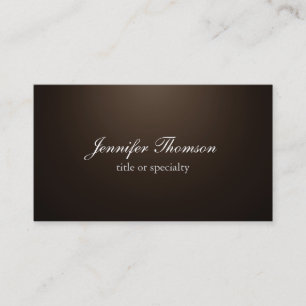Chalkboard Plain Sepia Brown Classical Handwrite Visitkort