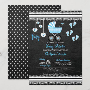 Chalkboard Pojke 👶 Shower Design Inbjudningar