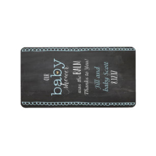 Chalkboard Posh Baby Shower Lip Balm-etikett - anp Adressetikett