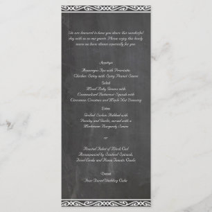 Chalkboard Posh Bröllop Menu Meny