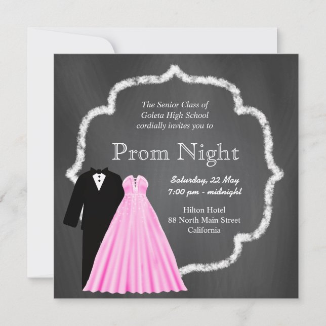 Chalkboard Prom Inbjudningar (Framsida)