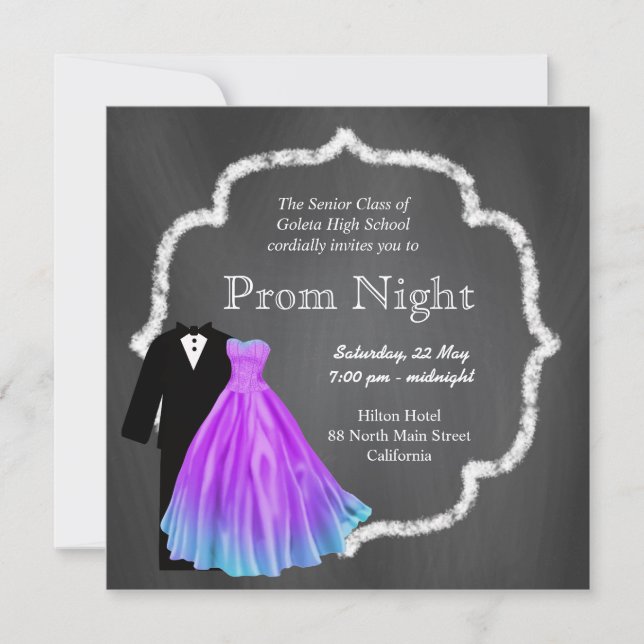 Chalkboard Prom Inbjudningar (Framsida)