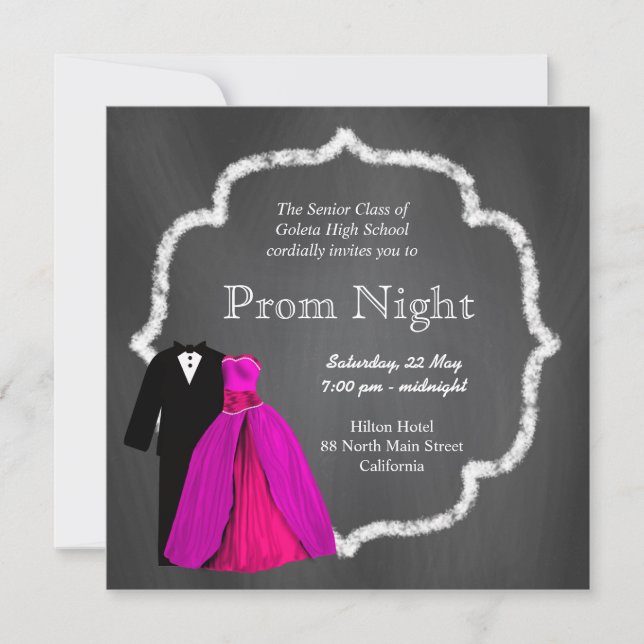 Chalkboard Prom Inbjudningar (Framsida)