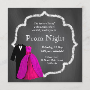 Chalkboard Prom Inbjudningar