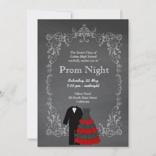 Chalkboard Prom Inbjudningar