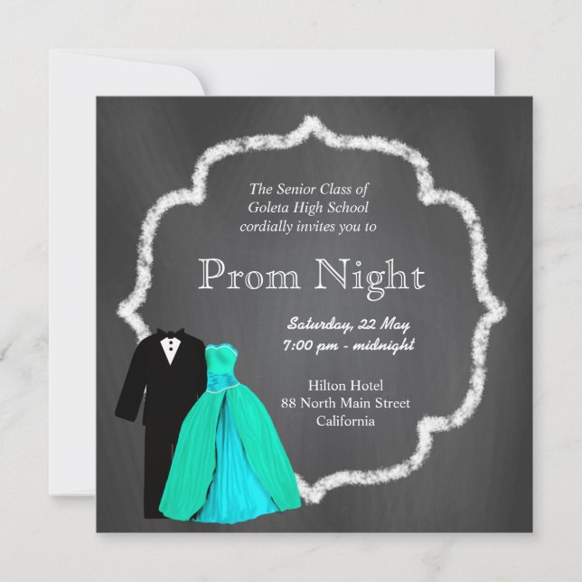 Chalkboard Prom Inbjudningar (Framsida)