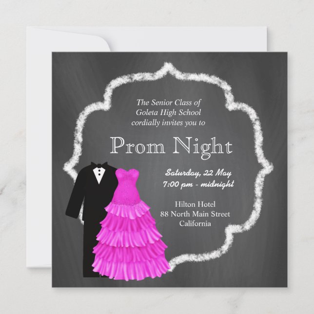 Chalkboard Prom Inbjudningar (Framsida)