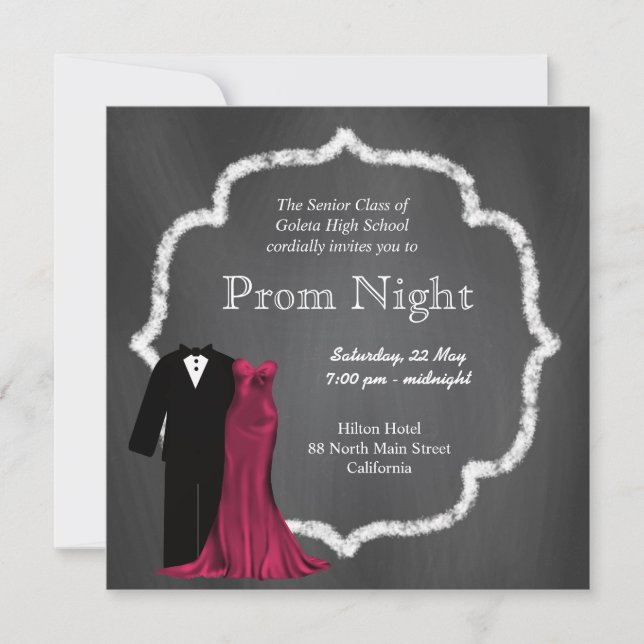 Chalkboard Prom Inbjudningar (Framsida)