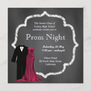 Chalkboard Prom Inbjudningar