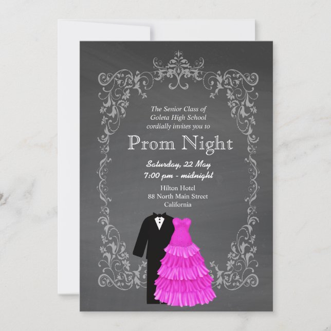 Chalkboard Prom Inbjudningar (Framsida)