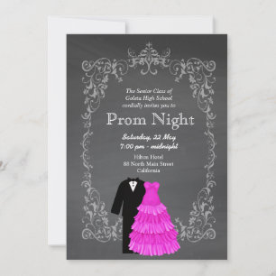 Chalkboard Prom Inbjudningar