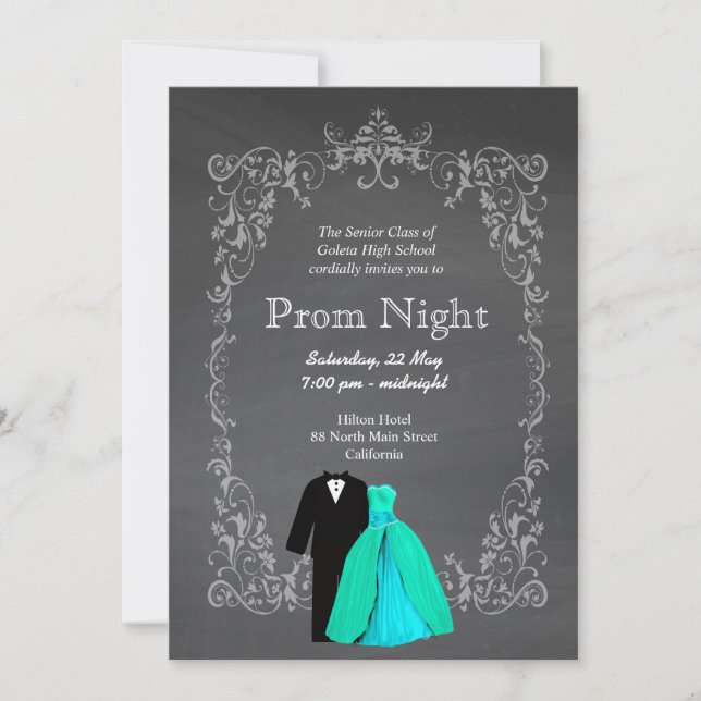 Chalkboard Prom Inbjudningar (Framsida)