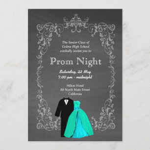 Chalkboard Prom Inbjudningar