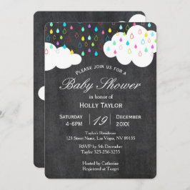 Chalkboard Rainbow Baby Shower-inbjudan Inbjudningar