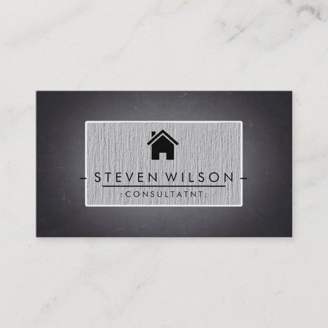 Chalkboard Real Gods Professionell Linen Visitkort (Framsida)