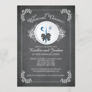 Chalkboard Rehearsal Dinner Party-inbjudan Inbjudningar
