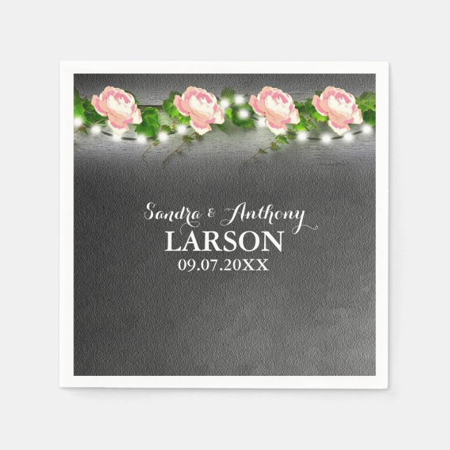 Chalkboard Ro Bröllop Napkin Pappersservett (Framsidan)