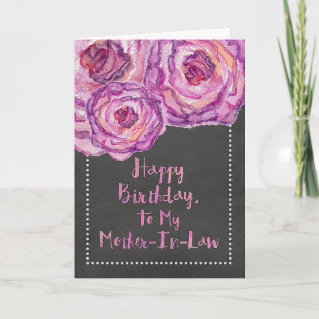 Chalkboard Ro Mor-in-Law Birthday Card Kort (Framsida)