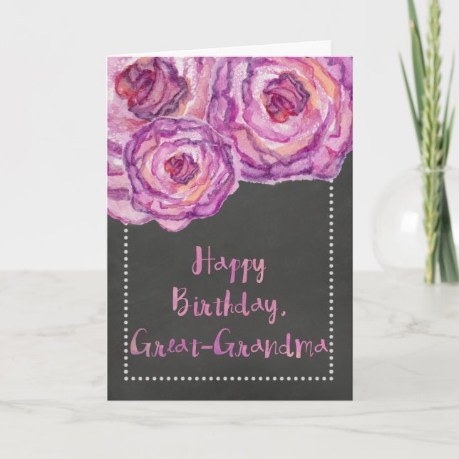 Chalkboard Ro, Underbar-Grandma Birthday Card Kort (Framsida)