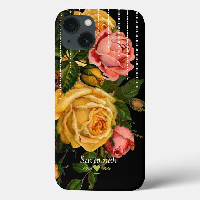 Chalkboard Romantic Heirloom Vintage Blommigt Ro (Baksida)
