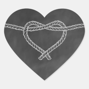 Chalkboard Rope Heart Sticker Hjärtformat Klistermärke