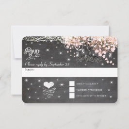 Chalkboard Rosa Heart Löv Träd OSA Kort