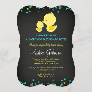 Chalkboard Rubber Anka Baby Shower Inbjudan