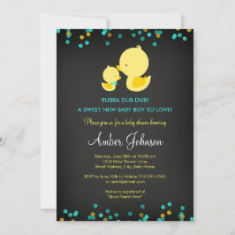Chalkboard Rubber Anka Baby Shower-inbjudan Inbjudningar