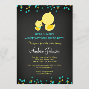Chalkboard Rubber Anka Baby Shower-inbjudan Inbjudningar