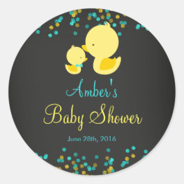 Chalkboard Rubber Anka Baby Shower Sticker Runt Klistermärke