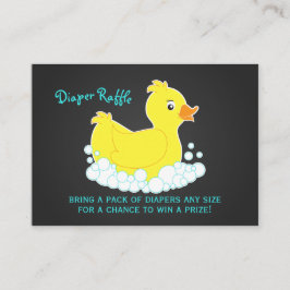 Chalkboard Rubber Ducky Diaper Raffle Biljett Card Tilläggskort