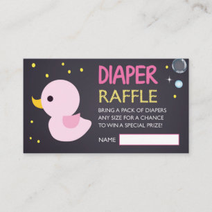 Chalkboard Rubber Ducky Diaper Raffle Biljett Tilläggskort