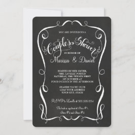 Chalkboard Rulla Par Shower Calligraphy Inbjudningar