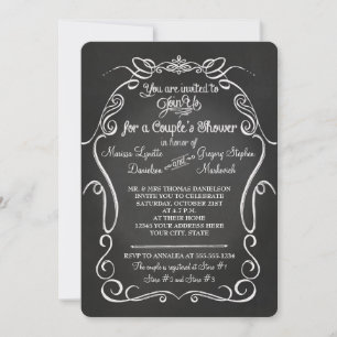Chalkboard Rulla Typography in Calligraphy Par Inbjudningar