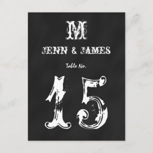Chalkboard Rustic Bröllop Bordsnummer Card