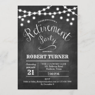 Chalkboard Rustic Pension Party Inbjudningar
