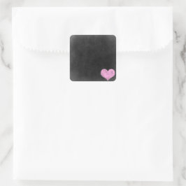 Chalkboard Rustic Shabby chic Rosa Chalk Heart Fyrkantigt Klistermärke