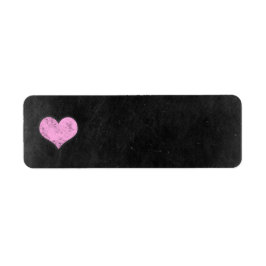Chalkboard Rustic Shabby chic Rosa Chalk Heart Returadress Etikett