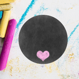 Chalkboard Rustic Shabby chic Rosa Chalk Heart Runt Klistermärke