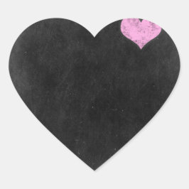 Chalkboard Rustic Shabby chic Rosa Chalk Kärlek Hjärtformat Klistermärke