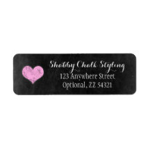 Chalkboard Rustic Shabby Rosa Heart Returadress