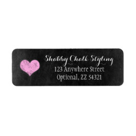 Chalkboard Rustic Shabby Rosa Heart Returadress Returadress Etikett