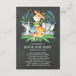 Chalkboard Safari Jungle Baby Shower Bok för Baby Tilläggskort