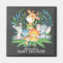 Chalkboard Safari Jungle Baby Shower Favor Magnet