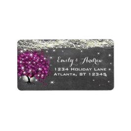 Chalkboard Sangria Vin Heart Löv Träd Adressetikett