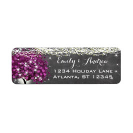 Chalkboard Sangria Vin Heart Löv Träd Returadress Etikett