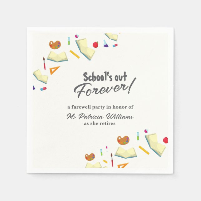 Chalkboard School Farewell Retired Teacher Party  Pappersservett (Framsidan)