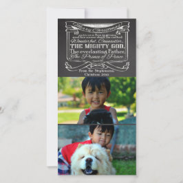 Chalkboard Scripture Christian jul 2 Pic Julkort