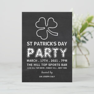 Chalkboard Shamrock, Party Inbjudningar